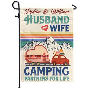 Husband And Wife Personalized Flag - Camping Anniversary - Thegiftio UK