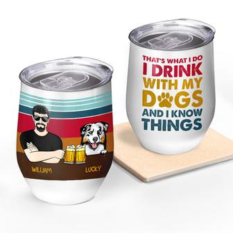 I Drink With My Dogs Custom Tumbler - Gift for Dog Lovers - Thegiftio UK