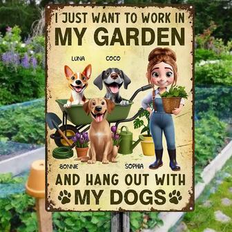 I Just Want To Work In My Garden Custom Metal Sign - Thegiftio UK