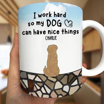 I Work Hard Personalized Mug - Gift for Cat Lovers - Thegiftio UK