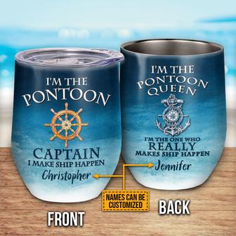 I'm The Captain Pontoon Custom Wine Tumbler - Boater Gift - Thegiftio UK