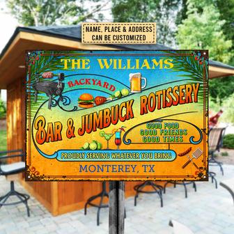 Jumbuck Summer Good Food Good Friends Custom Metal Sign - Thegiftio UK