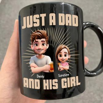Just A Dad And His Girl 3D Effect Custom Mug - Gift for Dad - Thegiftio UK