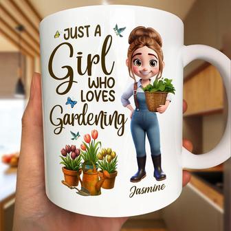Just A Girl Who Loves Gardening Custom Mug - Gift for Women - Thegiftio UK