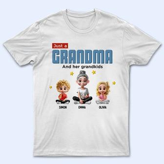 Just A Grandma And Her Grandkids Custom T-Shirt - Thegiftio UK