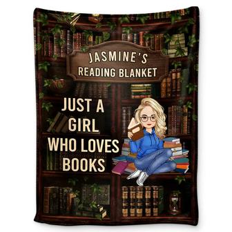 Just A Girl Boy Who Loves Books - Personalized Fleece Blanket, Sherpa Blanket - Thegiftio UK
