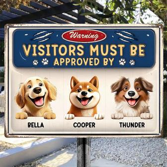 3D Effect Warning Visitors Must Be Approved Custom Metal - Thegiftio UK