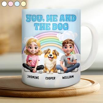 Rainbow You Me And The Dog Custom Mug - Gift for Dog Lovers - Thegiftio UK