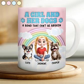 Rainbow A Girl And Her Dogs Custom Mug - Gift for Dog Moms - Thegiftio UK