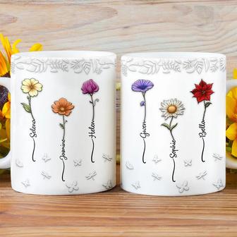 Birth Flowers For Mom Personalized Mug - Gift for Her - Thegiftio UK