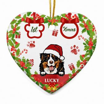 1st Xmas Personalized Heart Ornament - Gift for Dog Lovers - Thegiftio UK