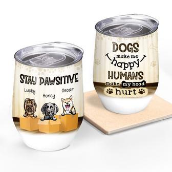Stay Pawsitive Custom Wine Tumbler - Gift for Dog Lovers - Thegiftio UK