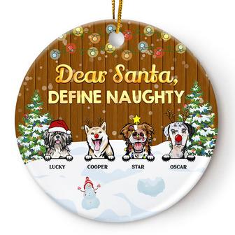 Define Naughty Personalized Ornament - Gift for Dog Lovers - Thegiftio UK