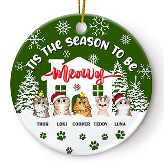 Tis The Season To Be Meowy Personalized Ornament - Thegiftio UK