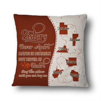 Sisters At Heart Personalized Pillow - Gift for BFF - Thegiftio UK
