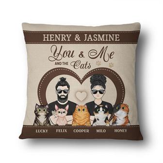 You & Me And The Cats Personalized Pillow - Gift for Couples - Thegiftio UK