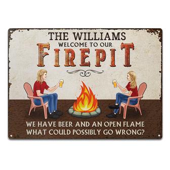 Welcome To Our Fire Pit Custom Metal Sign - Gift For Couple - Thegiftio UK