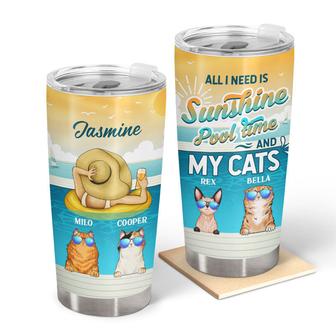 All I Need Is Sunshine Custom Tumbler - Gift for Cat Lovers - Thegiftio UK