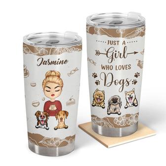 Just A Girl Who Loves Dogs Custom Tumbler - Dog Lovers Gift - Thegiftio UK