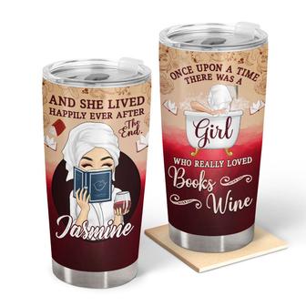 There Was A Girl Who Really Loved Books Wine Custom Tumbler - Thegiftio UK