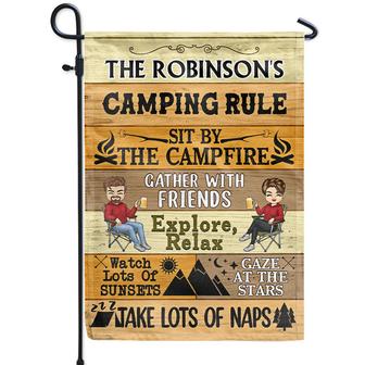 Couple Camping Rule Personalized Flag - Gift for Couples - Thegiftio UK