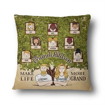 Grandchildren Make Life More Grand Personalized Pillow - Thegiftio UK