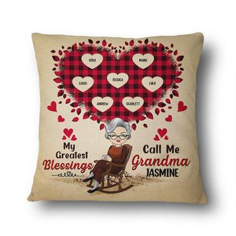 Family My Greatest Blessings Call Me Grandma Custom Pillow - Thegiftio UK