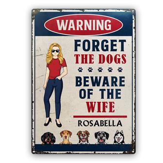 Family Warning Beware Of The Wife Custom Metal Sign - Gift - Thegiftio UK