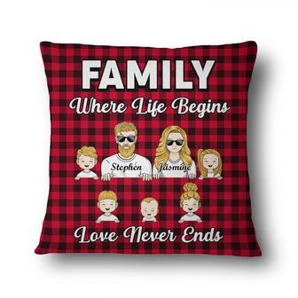 Family Where Life Begins Love Never Ends Custom Pillow - Thegiftio UK