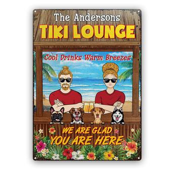Couple We Are Glad You Are Here Personalized Metal Sign - Thegiftio UK