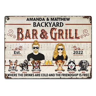 Backyard Bar & Grill Custom Metal Sign - Gift for Couple - Thegiftio UK