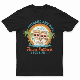 Husband And Wife Travel Partners For Life Custom T-Shirt - Thegiftio UK