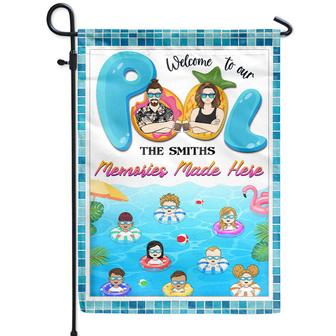 Family Swimming Pool Memories Custom Flag - Gift for Dad - Thegiftio UK