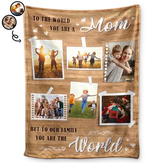 Custom Photo You Are The World - Gift For Mom & Dad - Personalized Fleece Blanket - Thegiftio UK