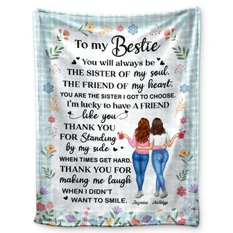 Sister Of My Soul - Gift For Bestie - Personalized Fleece Blanket - Thegiftio UK