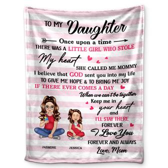 Mother To My Daughter Son Once Upon A Time - Gift For Kids - Personalized Fleece Blanket - Thegiftio UK