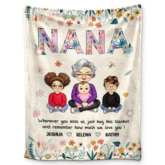 Chibi Remember How Much We Love You - Gift For Grandma - Personalized Fleece Blanket, Sherpa Blanket - Thegiftio UK