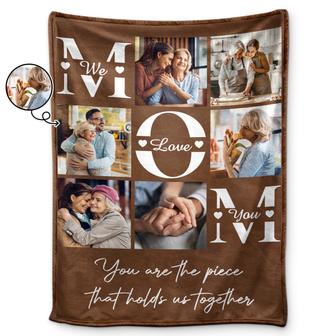 Custom Photo Mom You Are The Piece That Hold Us Together - Gift For Mom - Personalized Fleece Blanket, Sherpa Blanket - Thegiftio UK