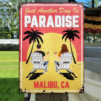 Another Day In Paradise Personalized Metal Sign - Thegiftio UK