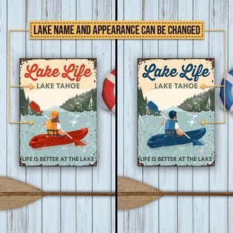 Kayaking Lake Life Custom Metal Sign - Gift for Lake Lovers - Thegiftio UK