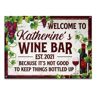 Keep Things Bottled Up Personalized Metal Sign - Wine Gift - Thegiftio UK