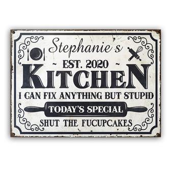 Kitchen Fix Anything But Stupid Custom Metal Sign - Gift - Thegiftio UK