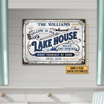 Lake House Make Yourself At Home Custom Metal Sign - Gift - Thegiftio UK