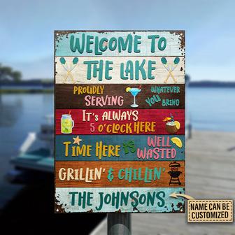 Lake House Proudly Serving Custom Metal Sign - Gift for Home - Thegiftio UK
