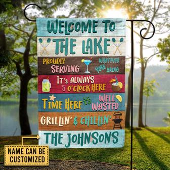 Lake House Proudly Serving Whatever Custom Flag - Home Gift - Thegiftio UK