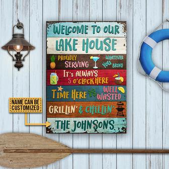 Lake House Proudly Serving Whatever Custom Metal Sign - Gift - Thegiftio UK