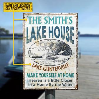 Lake House Make Yourself At Home Custom Metal Sign - Gift - Thegiftio UK