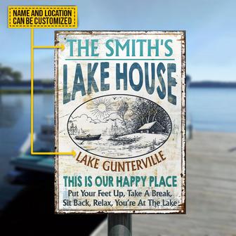 Lake House This Is Our Happy Place Custom Metal Sign - Gift - Thegiftio UK