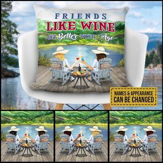 Lakes Bestie Friends Are Like Wine Custom Pillow - Thegiftio UK