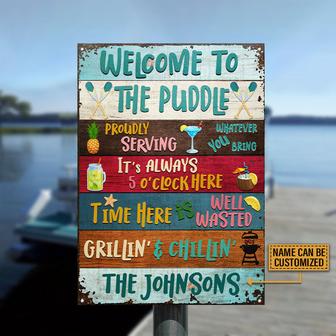 Lakes Welcome Proudly Serving Custom Metal Sign - Home Gift - Thegiftio UK